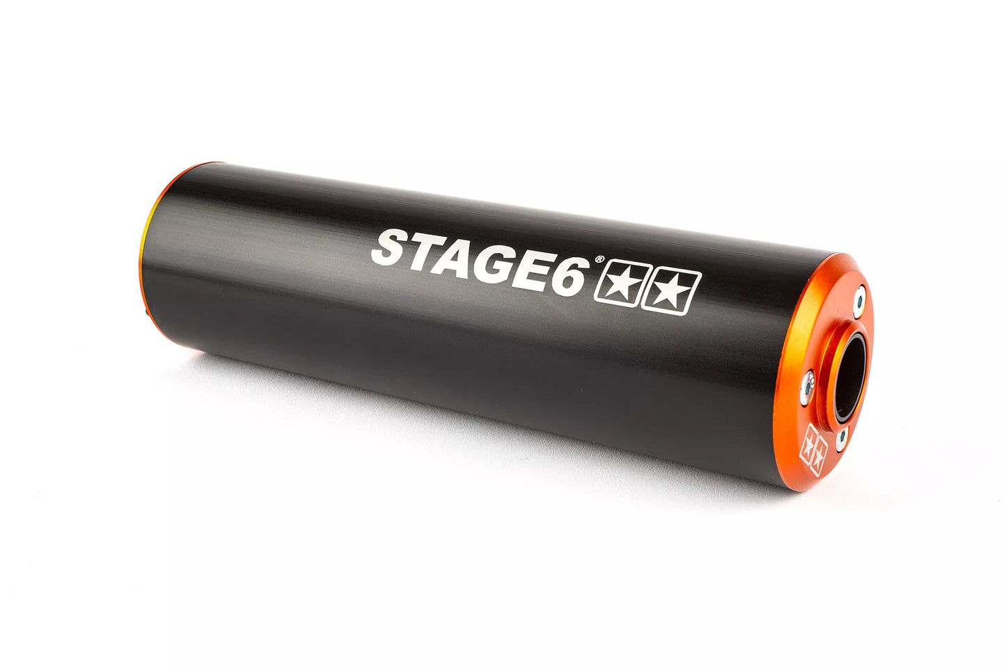 Stage6 Streetrace 70cc Avgassystem (överliggande) CNC Orange/svart - Derbi Senda