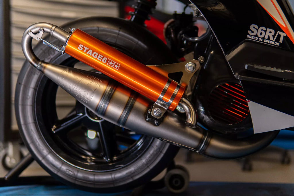 Stage6 Avgassystem "Pro Replica MK2" (Orange) - Minarelli vertikal