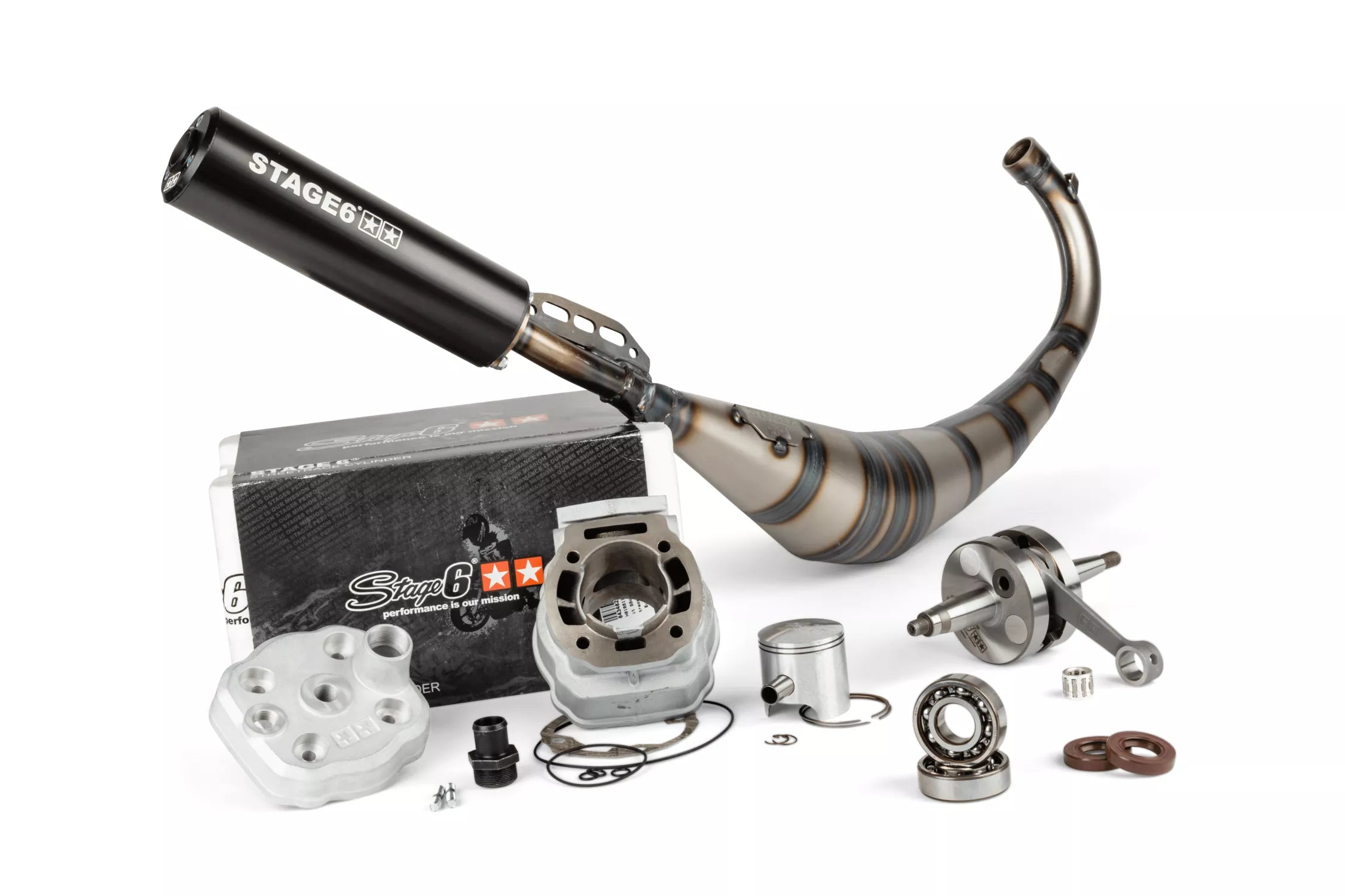 Stage6 Tuning Kit (Stage6 Streetrace 88cc, Avgassystem, 45mm Vevparti) - Derbi Euro 3/4