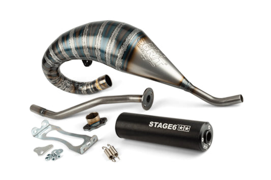 Avgasssytem Stage6 R/T 70 - 80 överliggande Derbi Svart