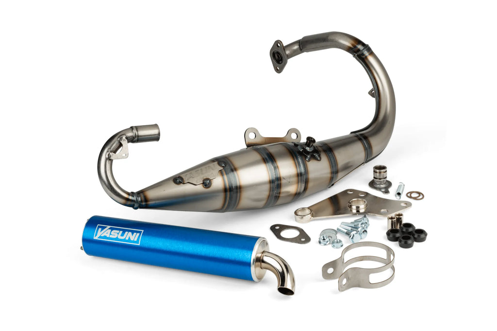 Yasuni R Avgassystem 50/70cc (Blå) - Peugeot vertikal
