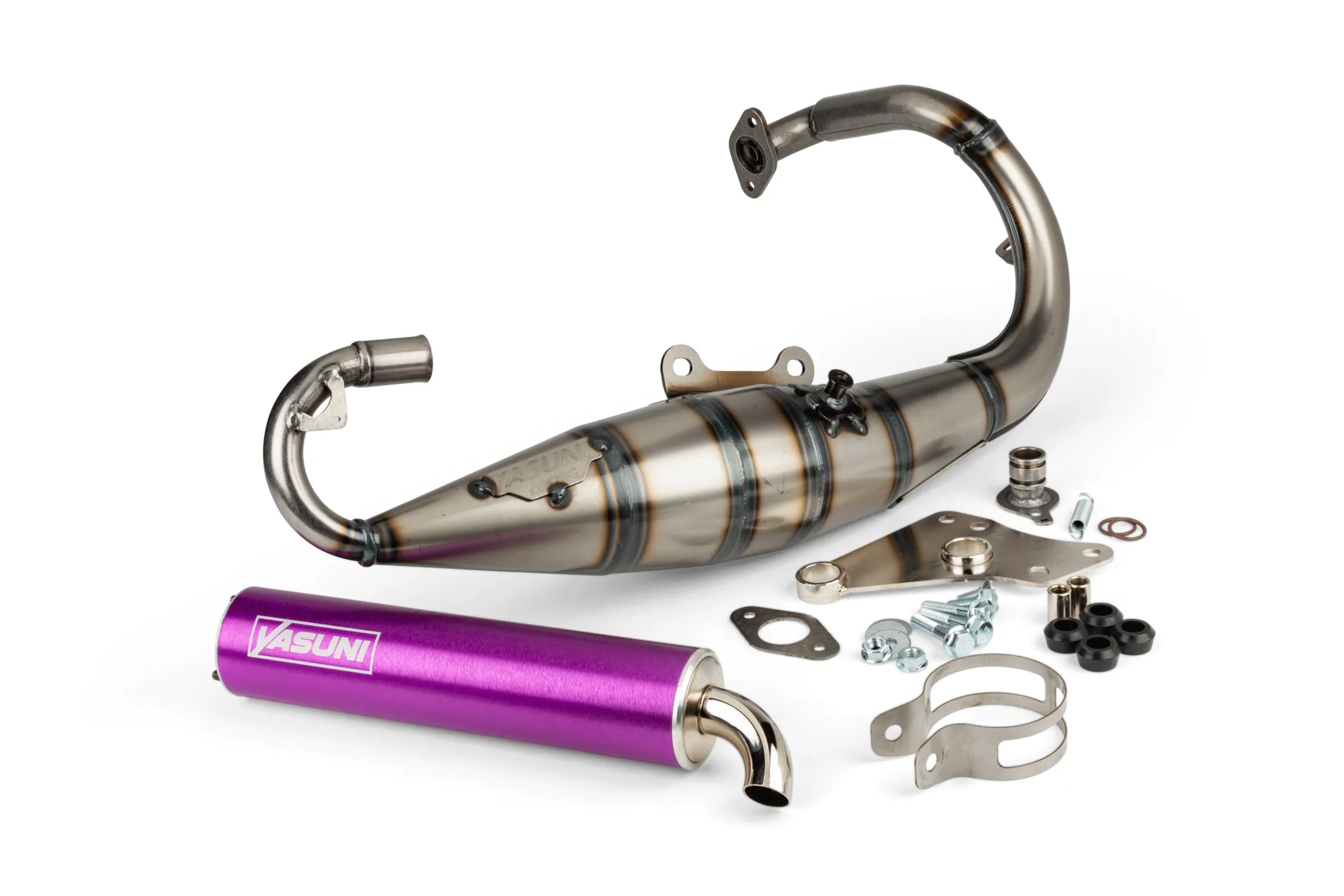 Yasuni R Avgassystem 50/70cc (Lila) - Peugeot vertikal