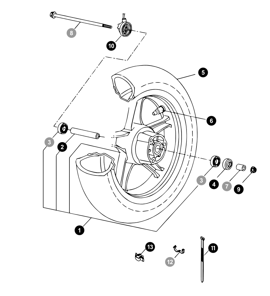 Yamaha Packbox (Framhjul) (5) - OEM Aerox / Jog R